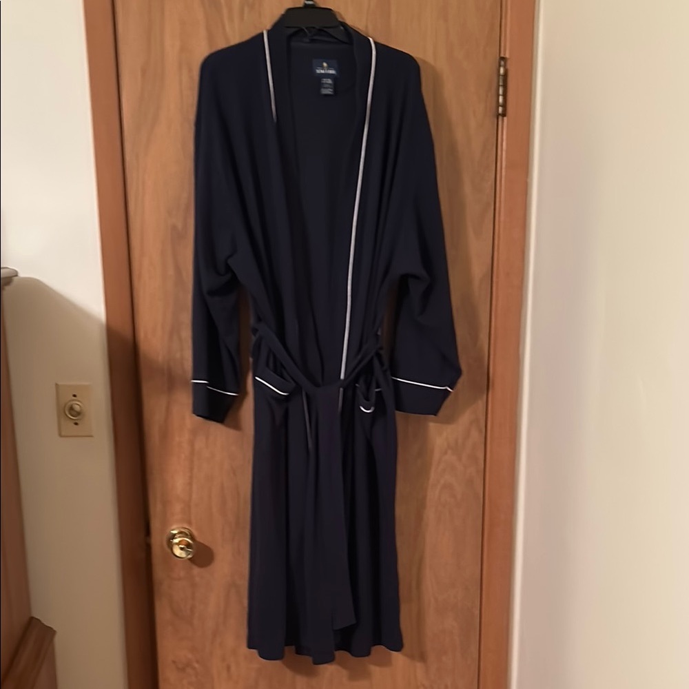 Stafford Blue robe with White Trim